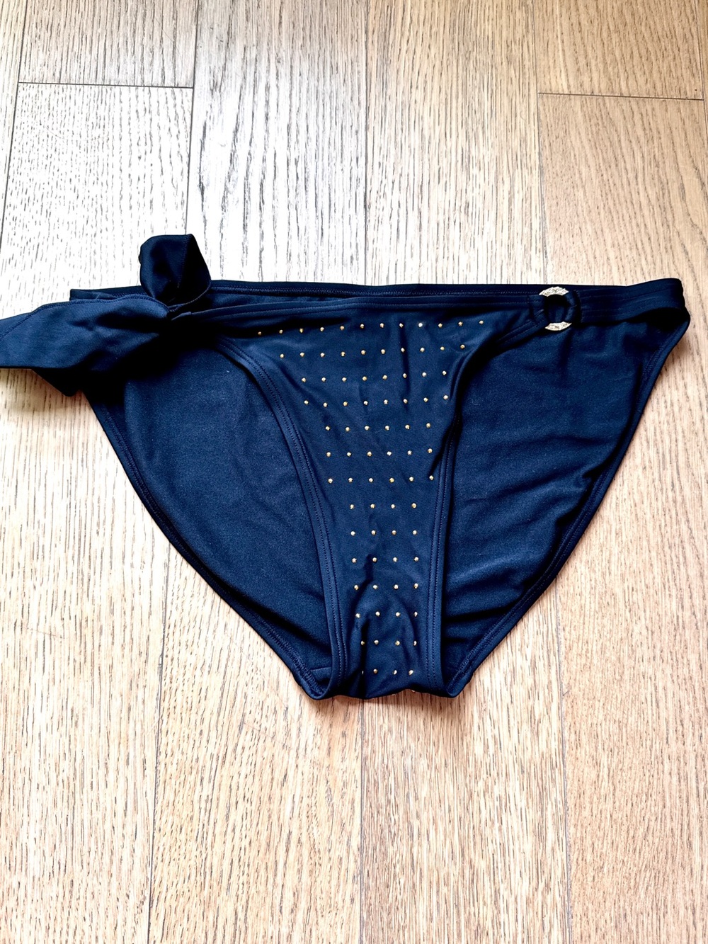 Black Bikini Bottom with Gold Studs NWOT - Size XL